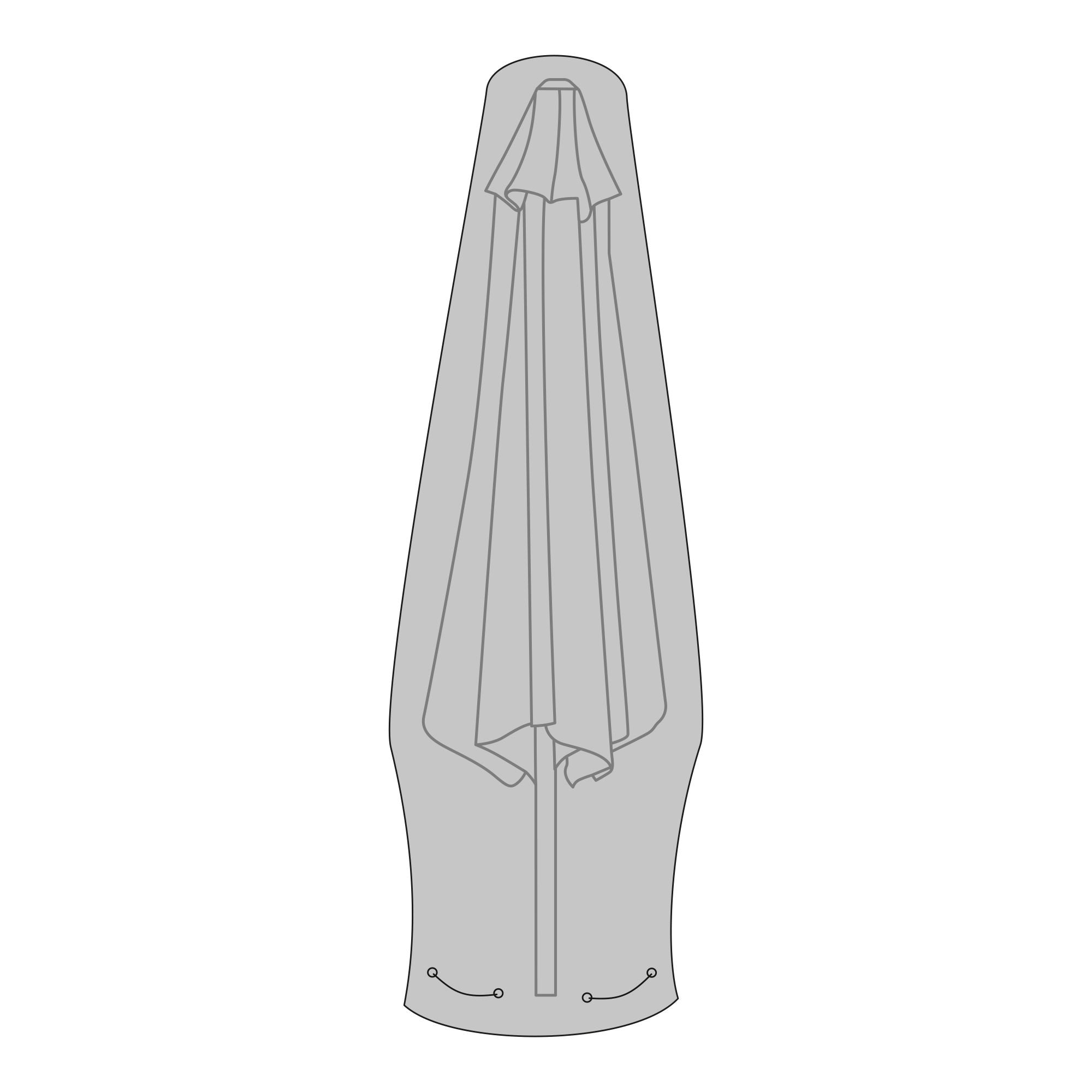 Luxury – Schutzhülle für Marktschirm, schwarz, 225 cm